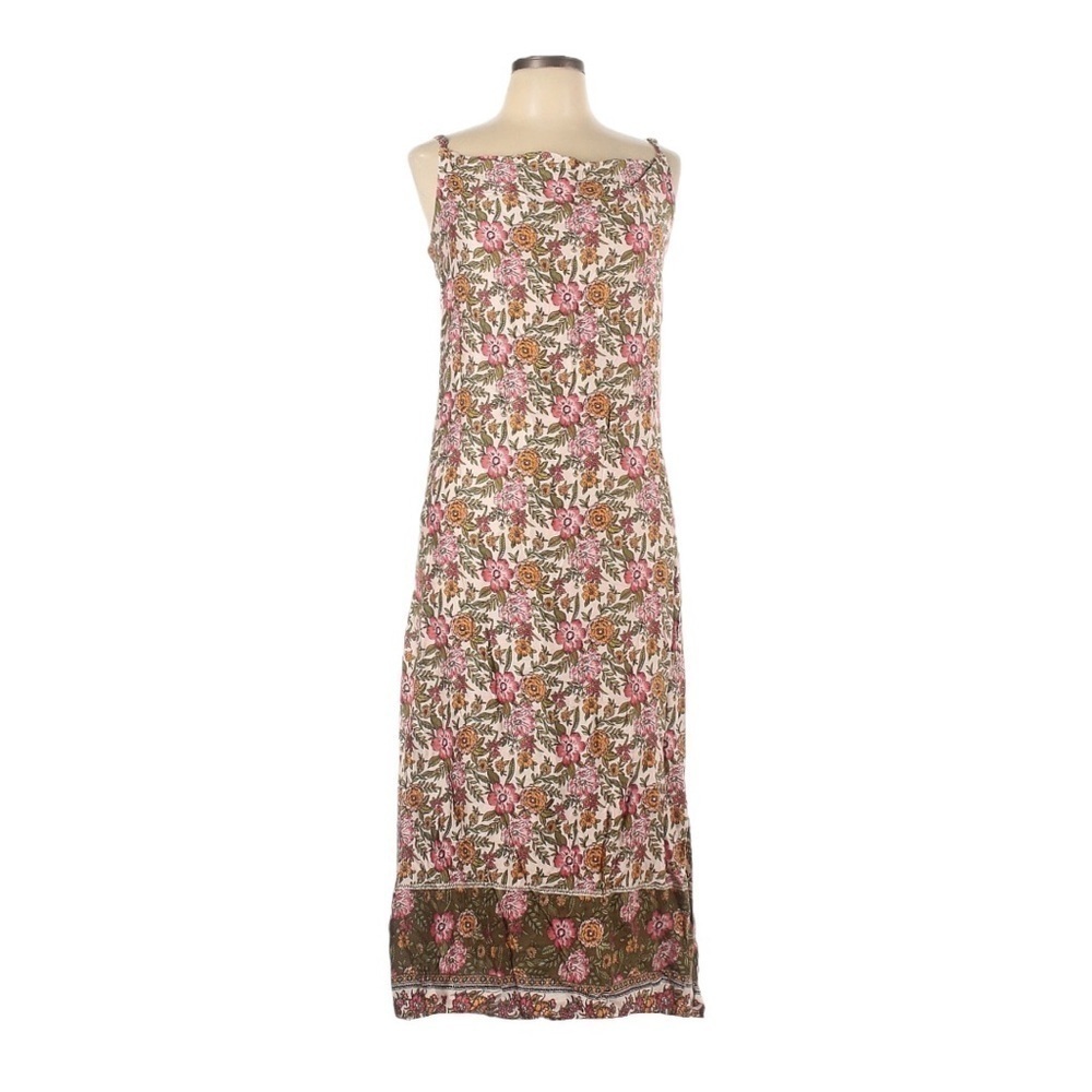 VICI Boho Floral Square Neck Maxi Dress S Adjustable Straps Lightweight Beachy